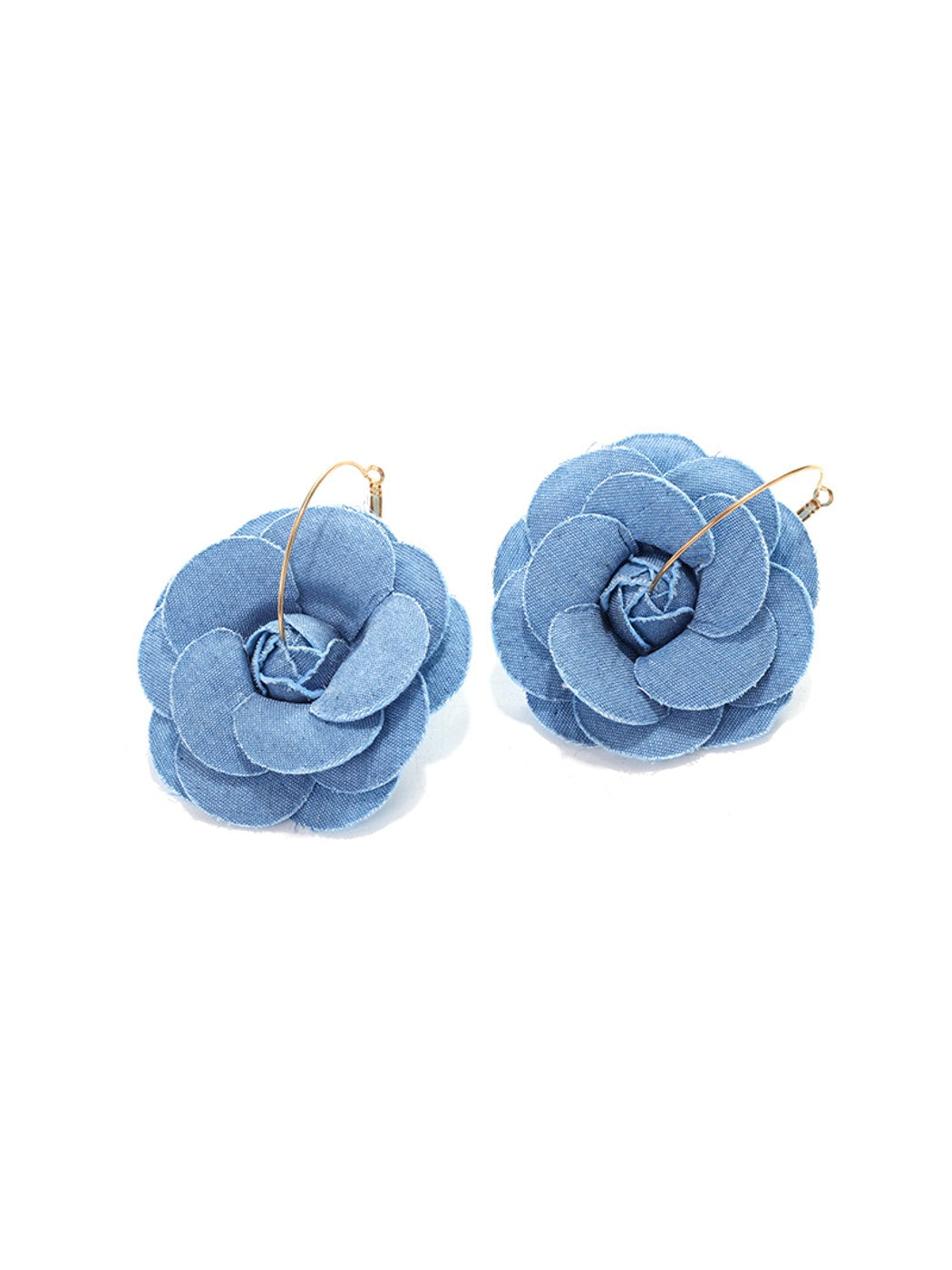 Earedge - Rose Inspired Fabric Floral Dangle Earrings