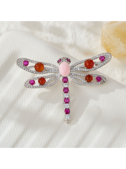 Brovia - Refined Dragonfly Detail Alloy Brooch
