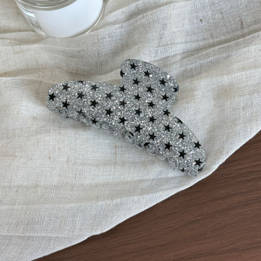 Beau - Star Pattern Shimmer Acrylic Hair Claw Clip
