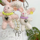 Keypus - Long Ear Plush Rabbit Beaded Bag Charm Keychain