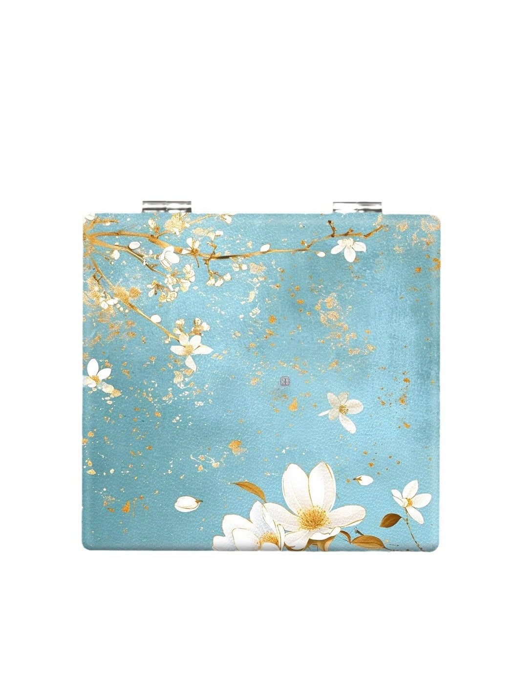 Mirroray - Floral Print Foldable Glass Compact Mirror