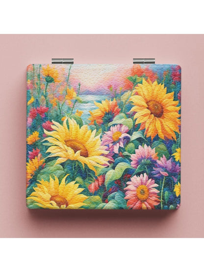 Mirroray - Oil Painting Flower Pattern Makeup Mirror