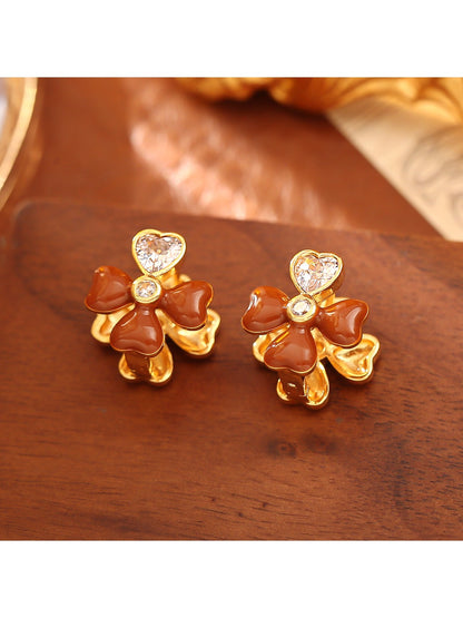 Earedge - Four Leaf Clover Resin Earrings