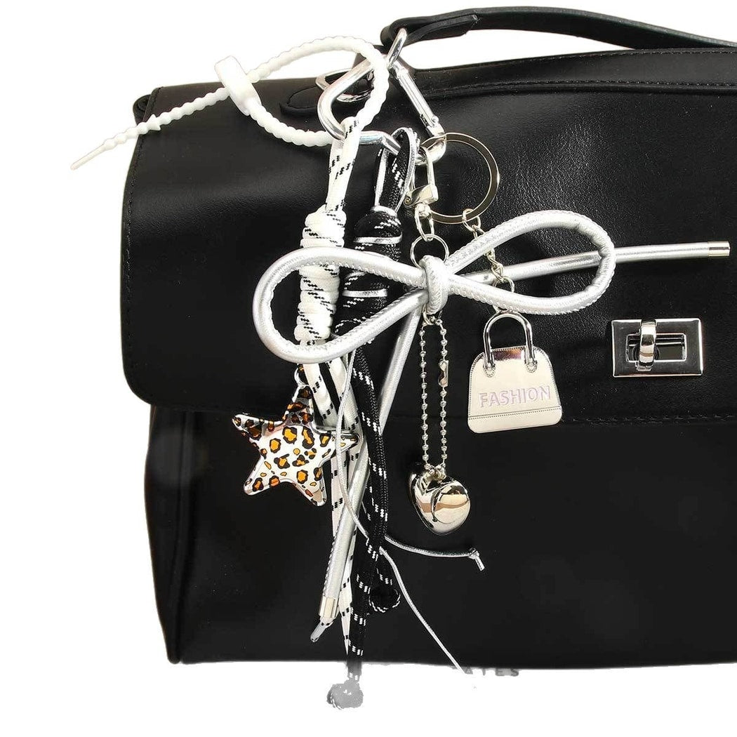 Keypus - Silver Star Braided Rope Keychain Bag Charm