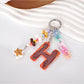 Keypus - Acrylic Letter Star Bead Chain Detail Keychain