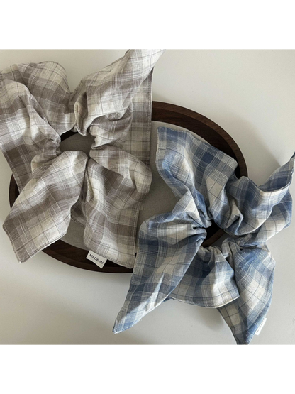 Gifty - Plaid Square Scarf Style Hair Scrunchie