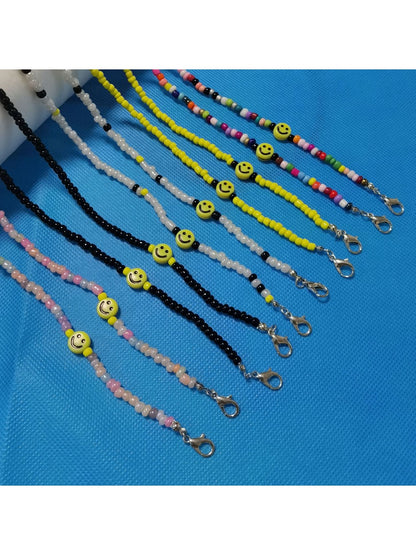 Velra - Vintage Seed Bead Smiley Face Eyeglass Strap