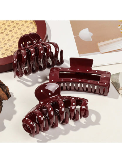 Beau - Stylish Wine Red Hair Claw Clips