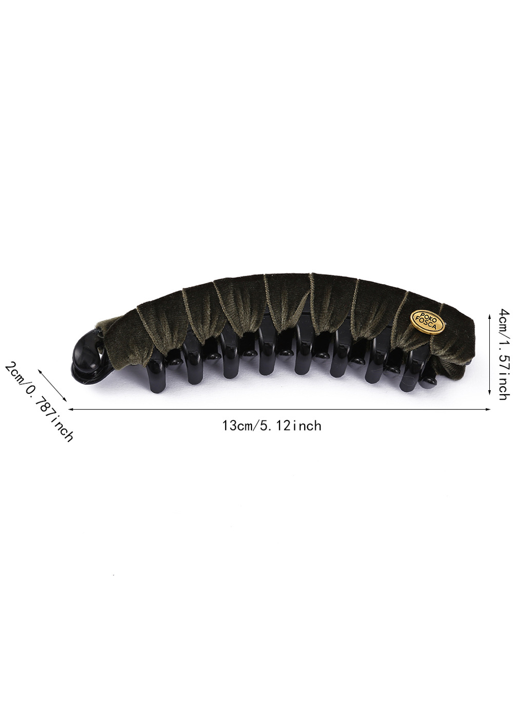 Beau - Curved Velvet Wrapped Hair Clip