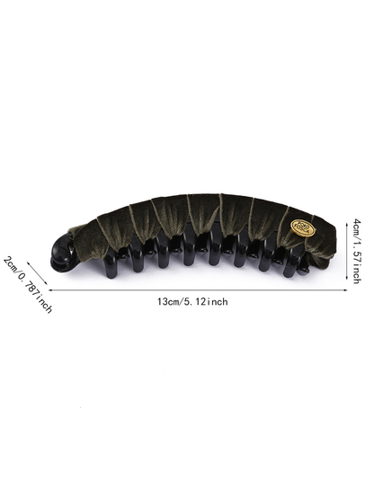 Beau - Curved Velvet Wrapped Hair Clip