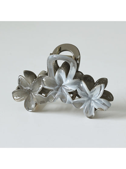 Beau - Transparent Floral Plastic Claw Hair Clip