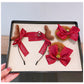 Beau - Christmas Bow Pom Pom Cartoon Hair Accessories