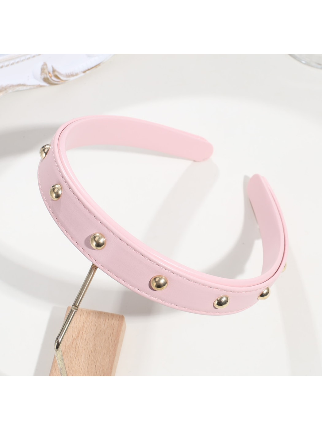 Gifty - PU Leather Studded Retro Style Headband