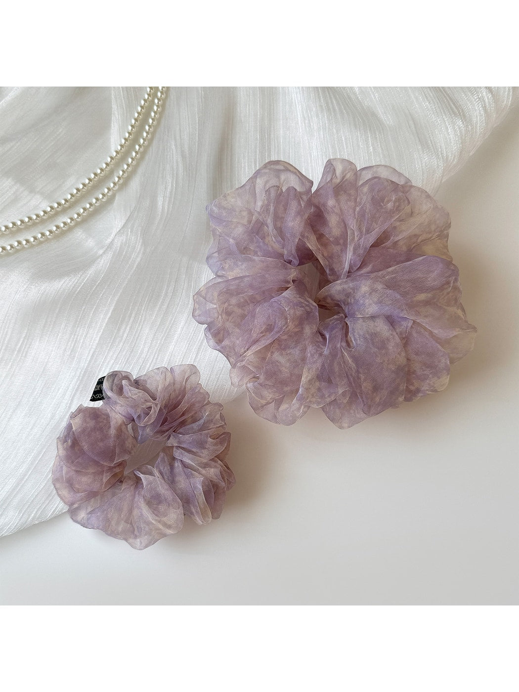 Gifty - Soft Printed Sheer Mesh Elastic Hair Scrunchie