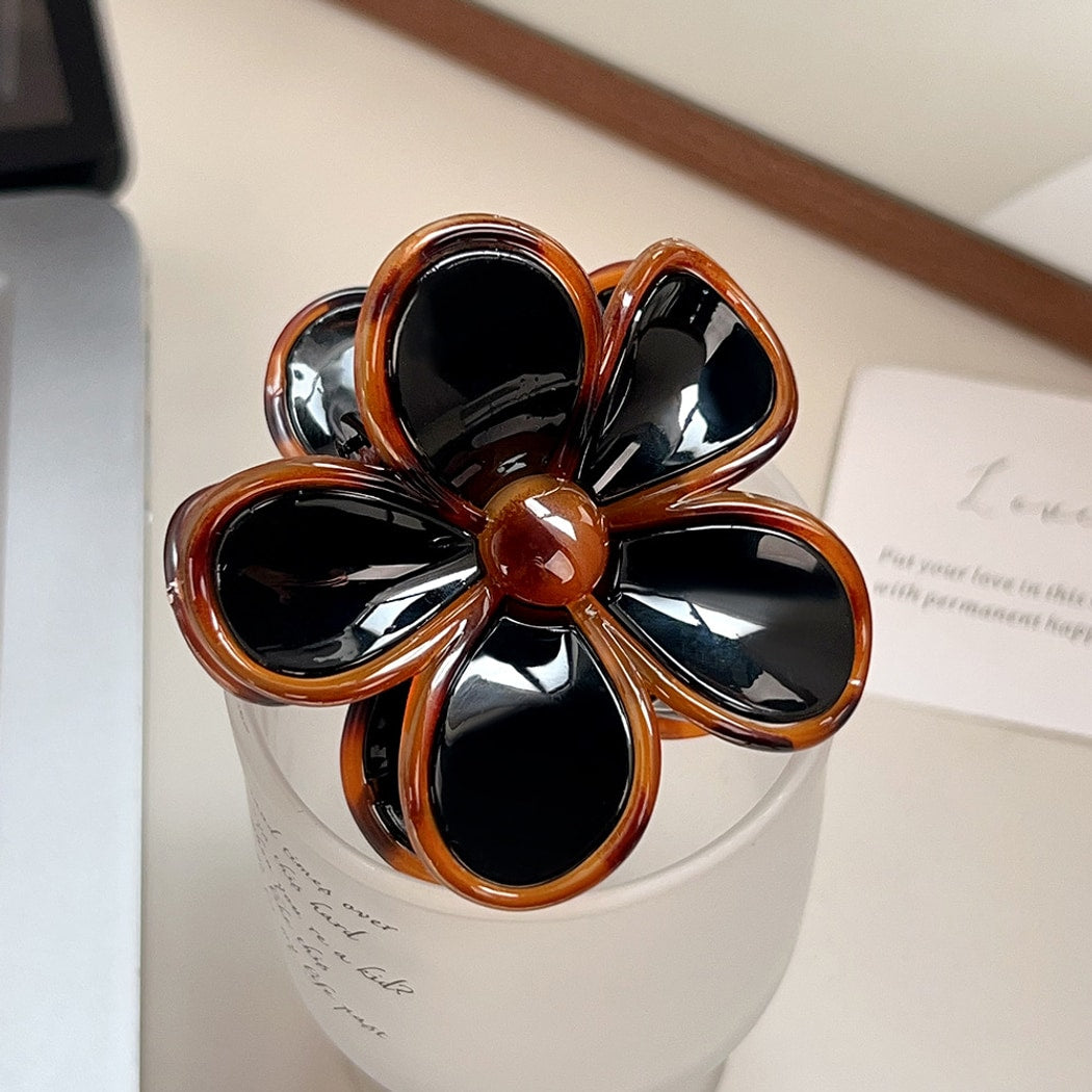 Beau - Glossy Five Petal Floral ABS Claw Clip