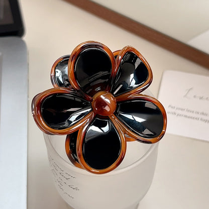 Beau - Glossy Five Petal Floral ABS Claw Clip