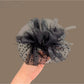 Gifty - Polka Dot Mesh Bow Ponytail Scrunchie