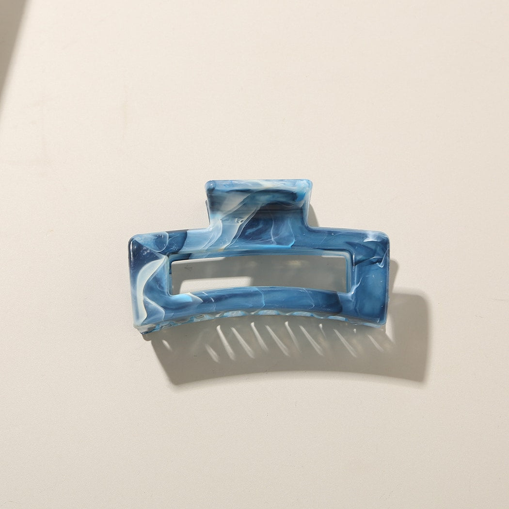 Beau - Marble Pattern Rectangle PS Hair Claw Clip