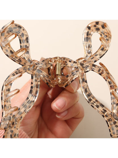 Beau - Chic Leopard Print Bow Claw Clip