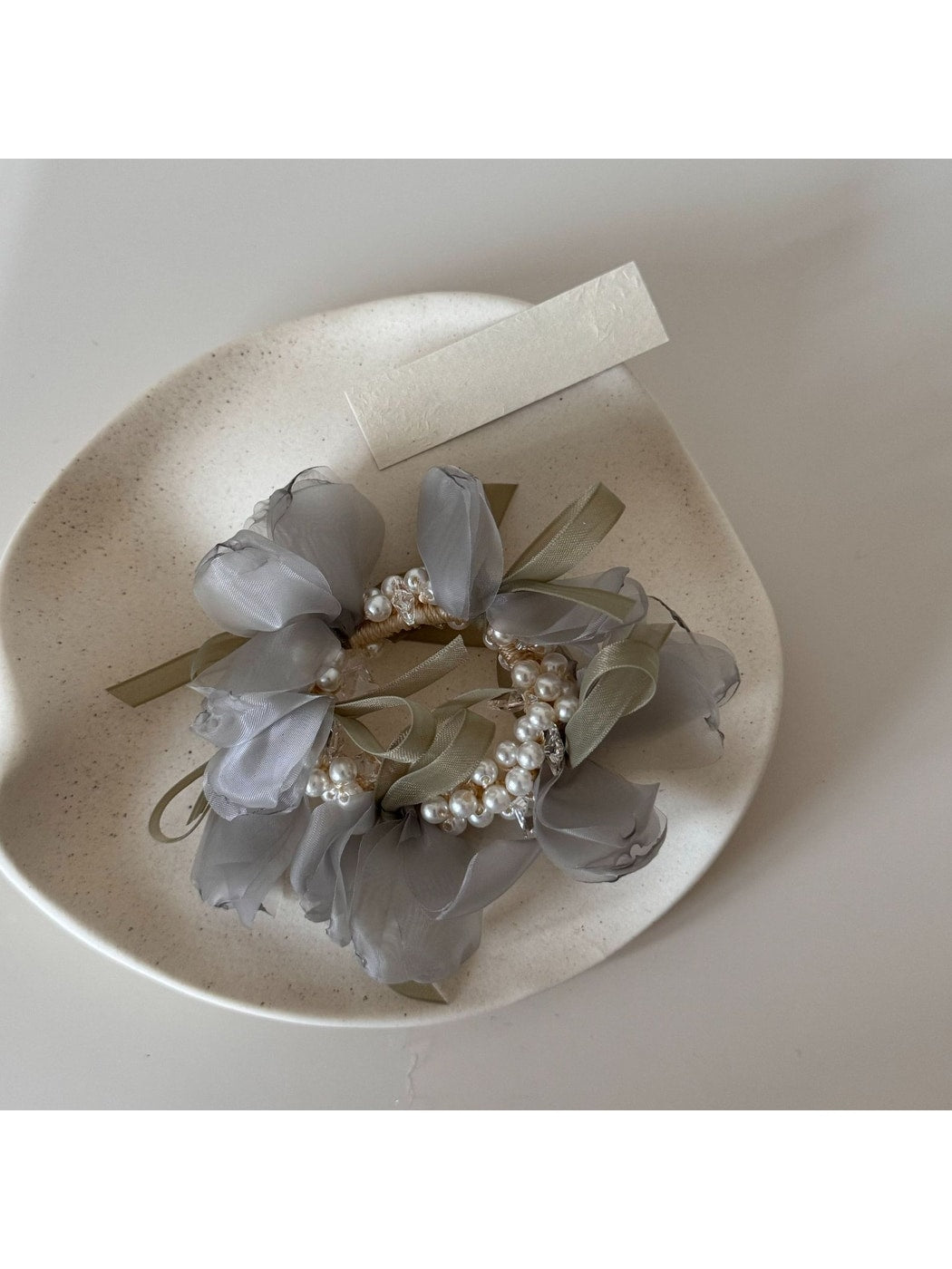 Gifty - Polyester Mesh Flower Ruffle Hair Tie