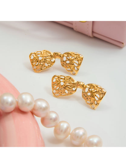 Earedge - Delicate Cut Out Bow Earrings