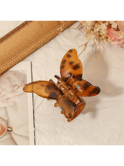 Beau - Vintage Leopard Print Butterfly Claw Clip