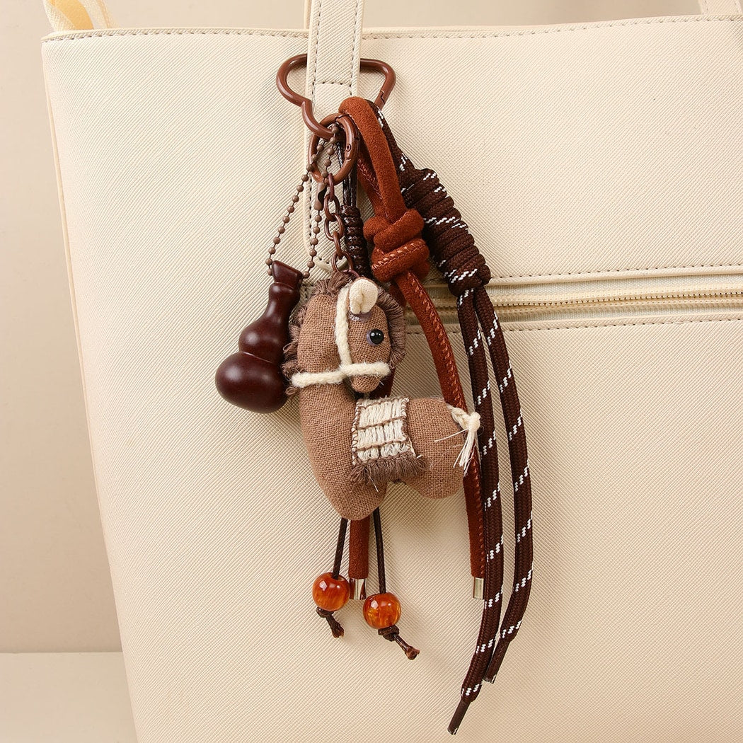 Keypus - Retro Horse Motif Bag Charm Keychain
