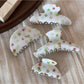 Beau - Simple Glossy Flower Pattern Acrylic Claw Clip