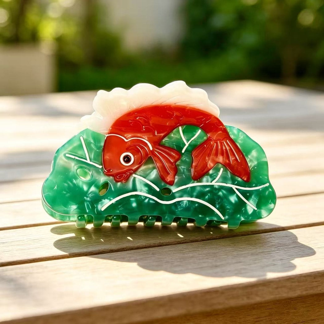 Beau - Decorative Peacock Style Acetate Claw Clip