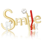 Brovia - Enamel Tooth Letter Alloy Accent Brooch Pin