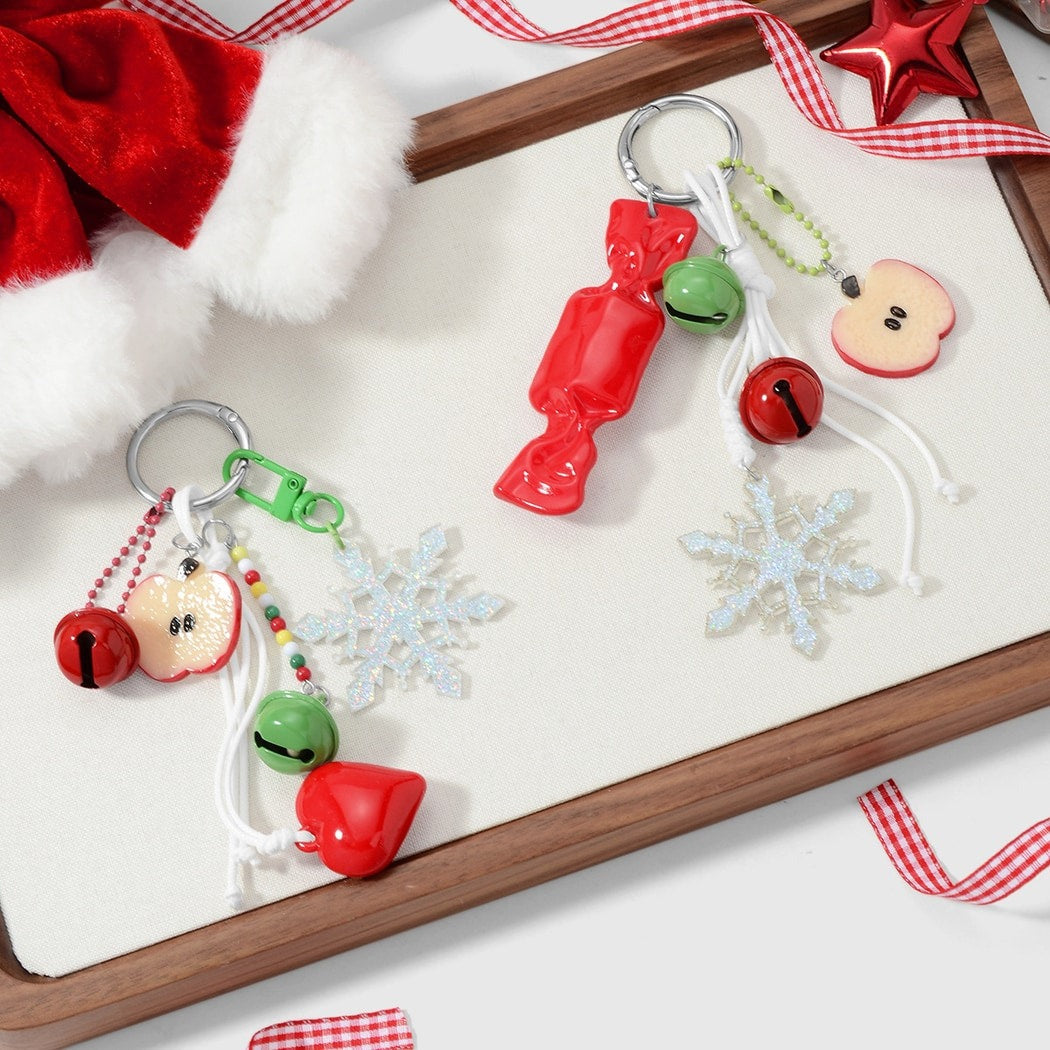 Keypus - Christmas Candy Snowflake Bell Keychain