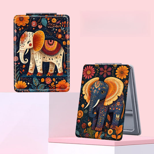 Mirroray - Portable Floral Elephant Compact Folding Mirror