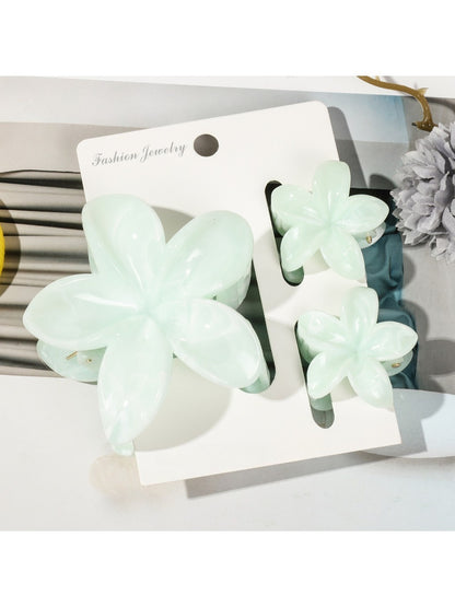 Beau - Marbled Frangipani Hair Clips Set