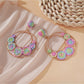 Sweet Raffia Circle Stud Earrings shown with matching raffia accessories