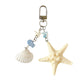 Keypus - Alloy Plastic Starfish Beaded Charm Keychain