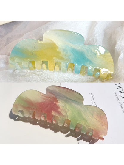 Beau - Glossy Acrylic Geometric Wave Claw Clip