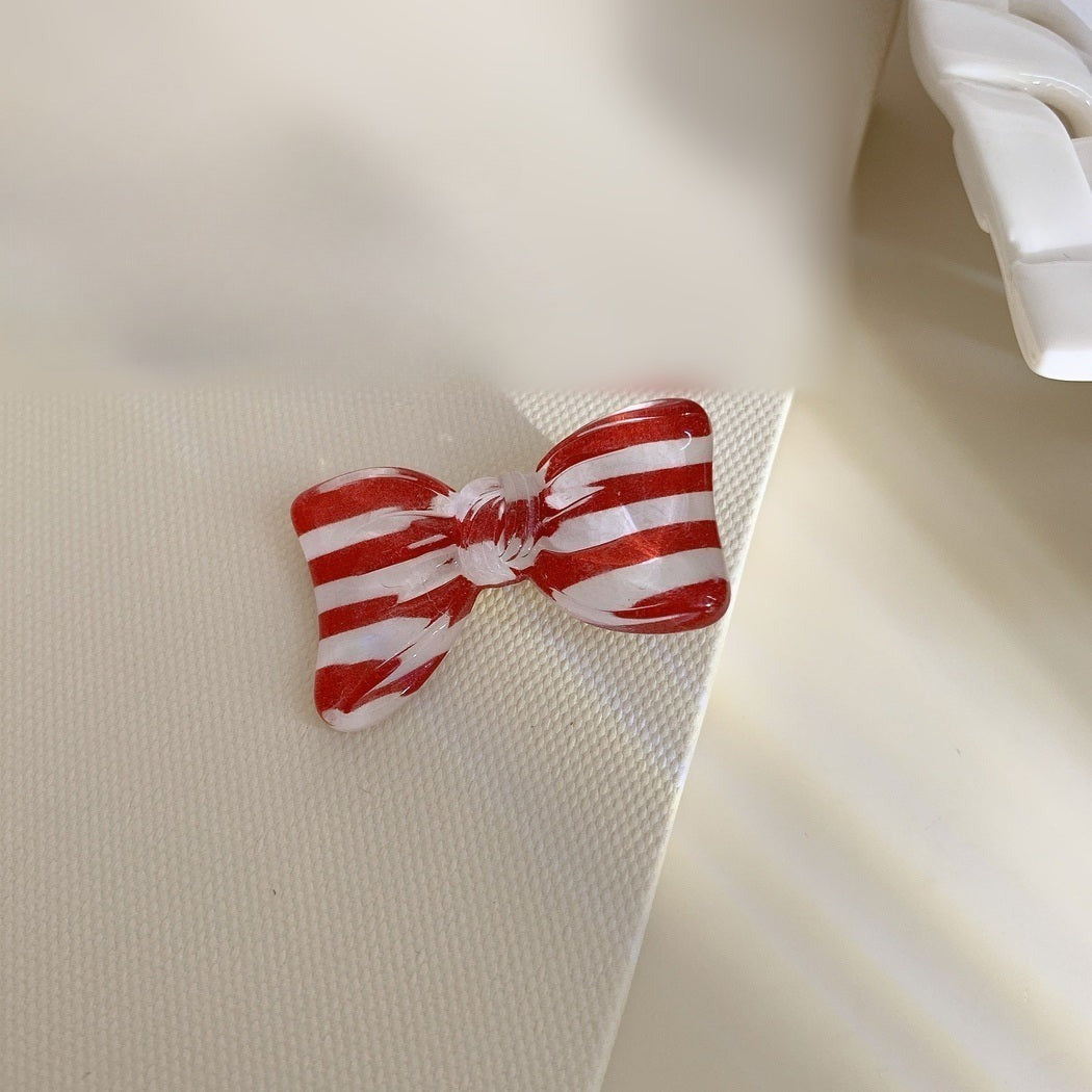 Beau - Striped Bow Hair Clip