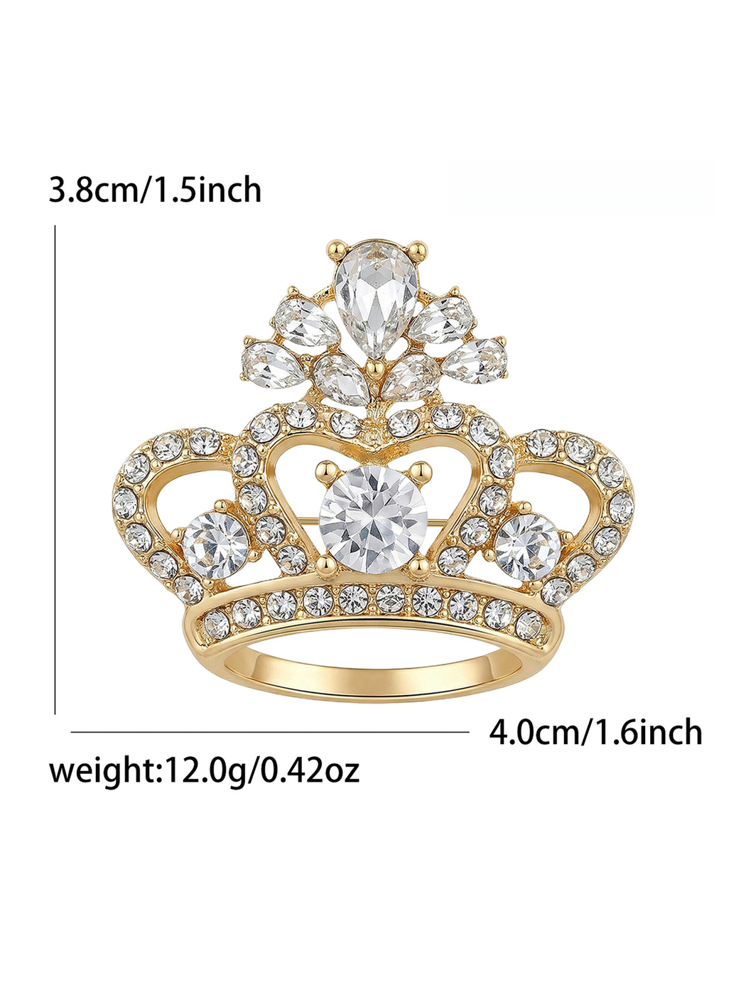 Brovia - Rhinestone Crown Alloy Fashion Brooch