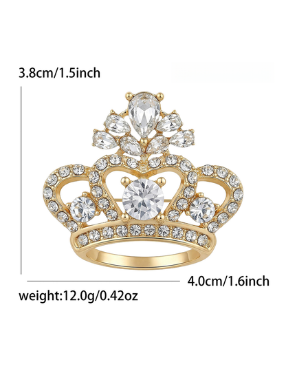 Brovia - Rhinestone Crown Alloy Fashion Brooch