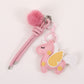 Keypus - Color-Blocked Unicorn-Shaped Charm Keychain