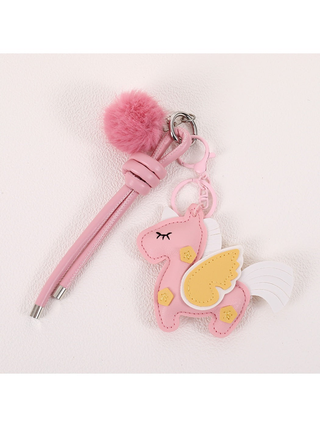 Keypus - Color-Blocked Unicorn-Shaped Charm Keychain