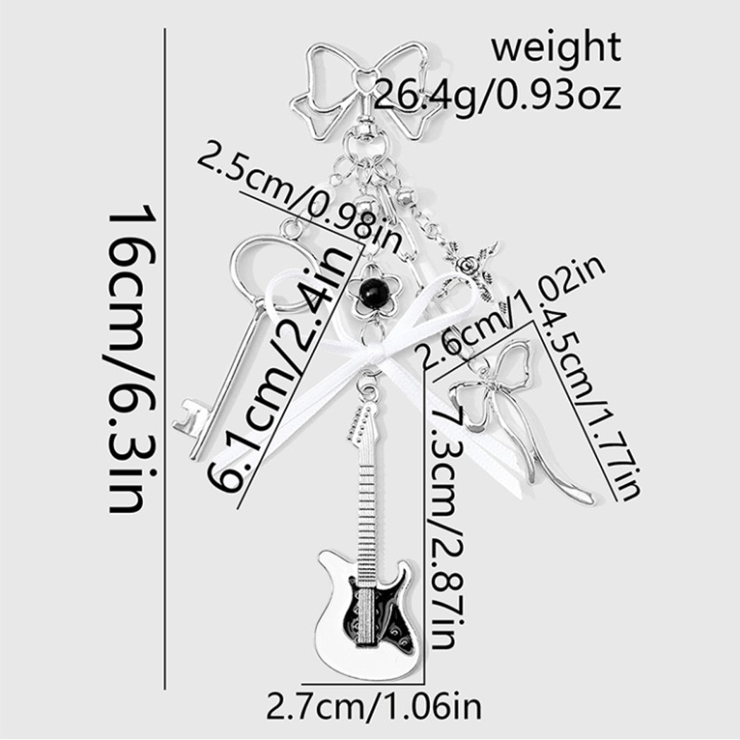 Keypus - Decorative Guitar Bow Detail Keychain