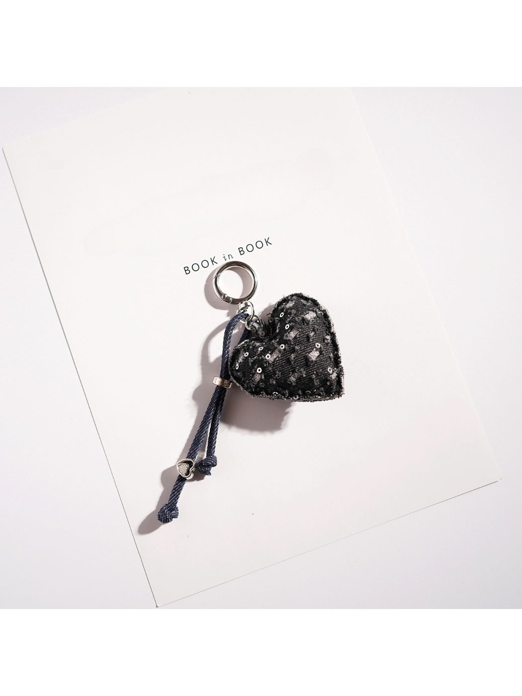 Keypus - Cartoon Denim Heart-shaped Keychain