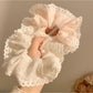 Gifty - Polka Dot Lace Trim Scrunchie