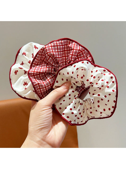 Gifty - Red Grid Ripple Dot Hair Circle