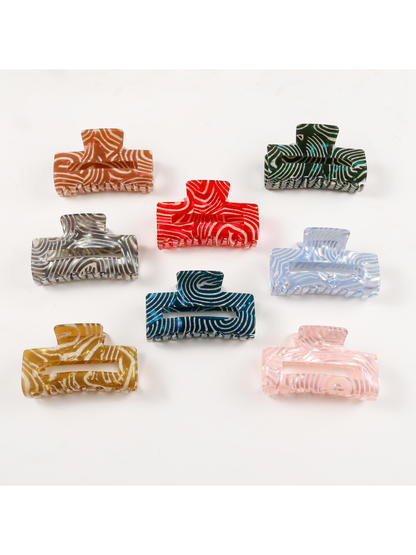 Beau - Rectangular Vintage Style Acrylic Claw Clip