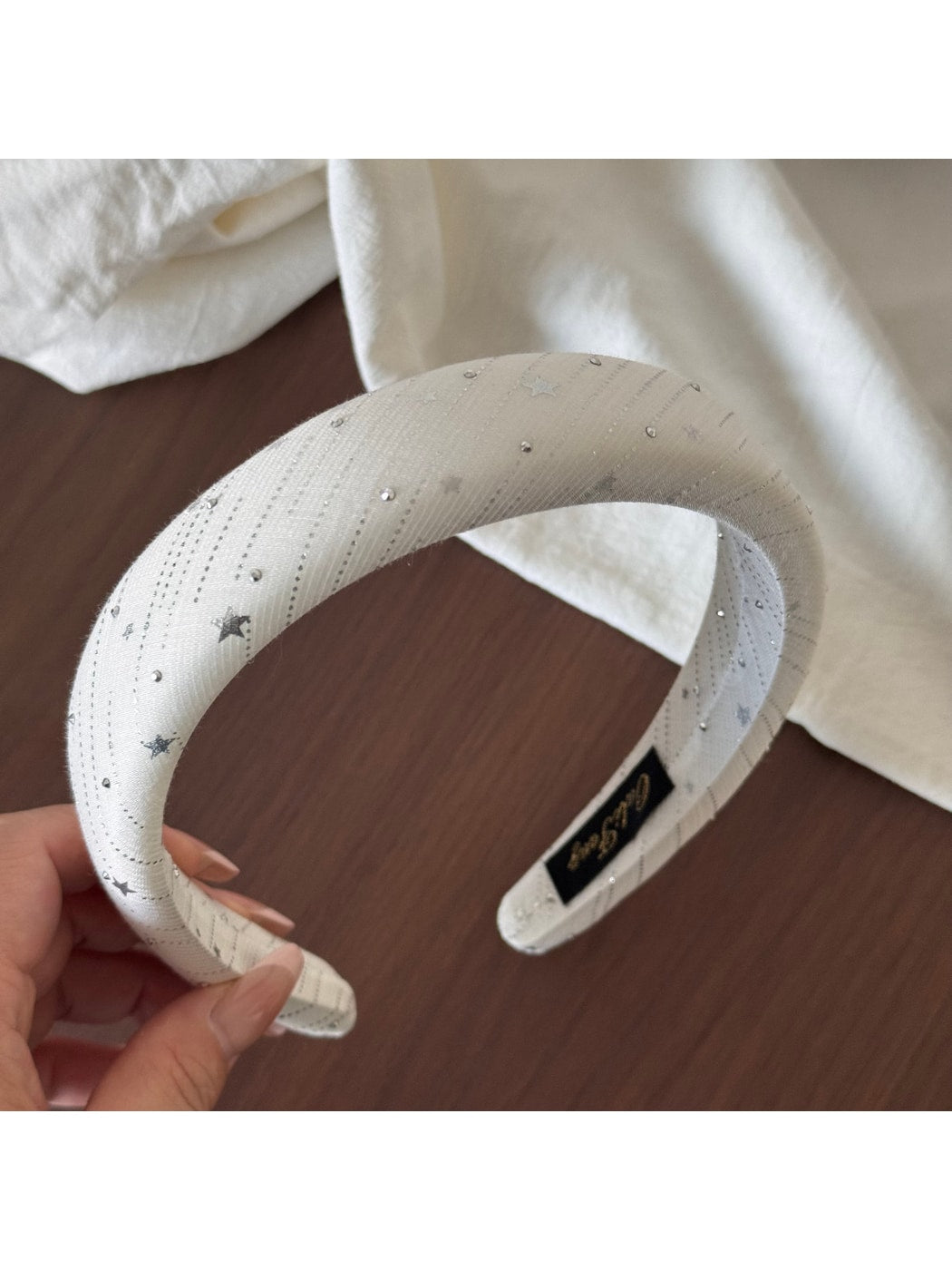 Gifty - Irregular Sparkly Fabric Covered Women's Headband