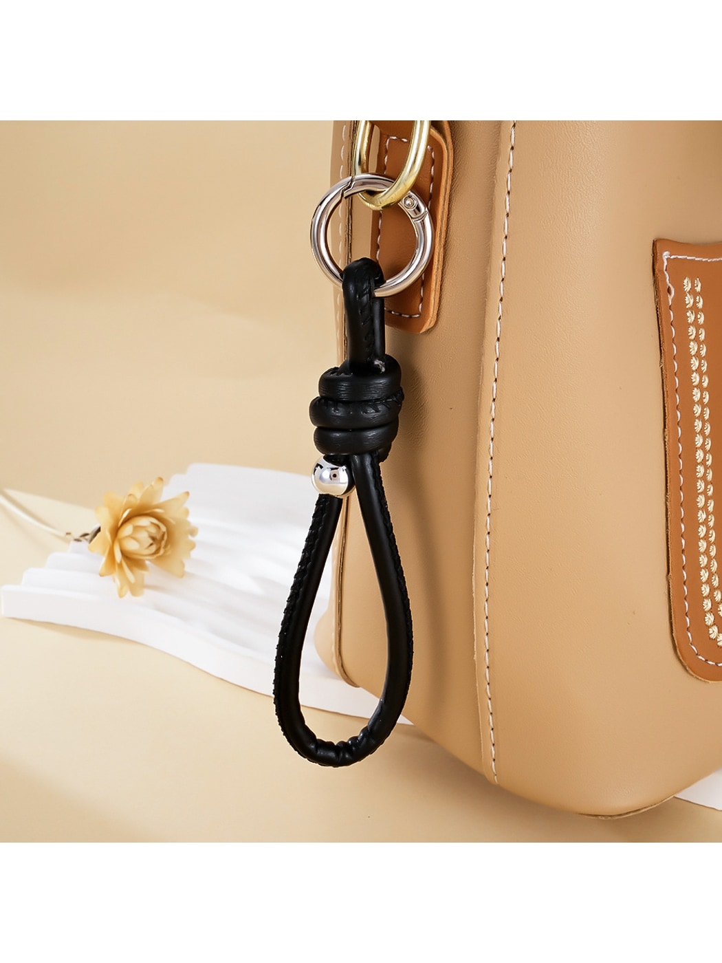 Keypus - Roman Knot Faux Leather Bag Charm Keychain