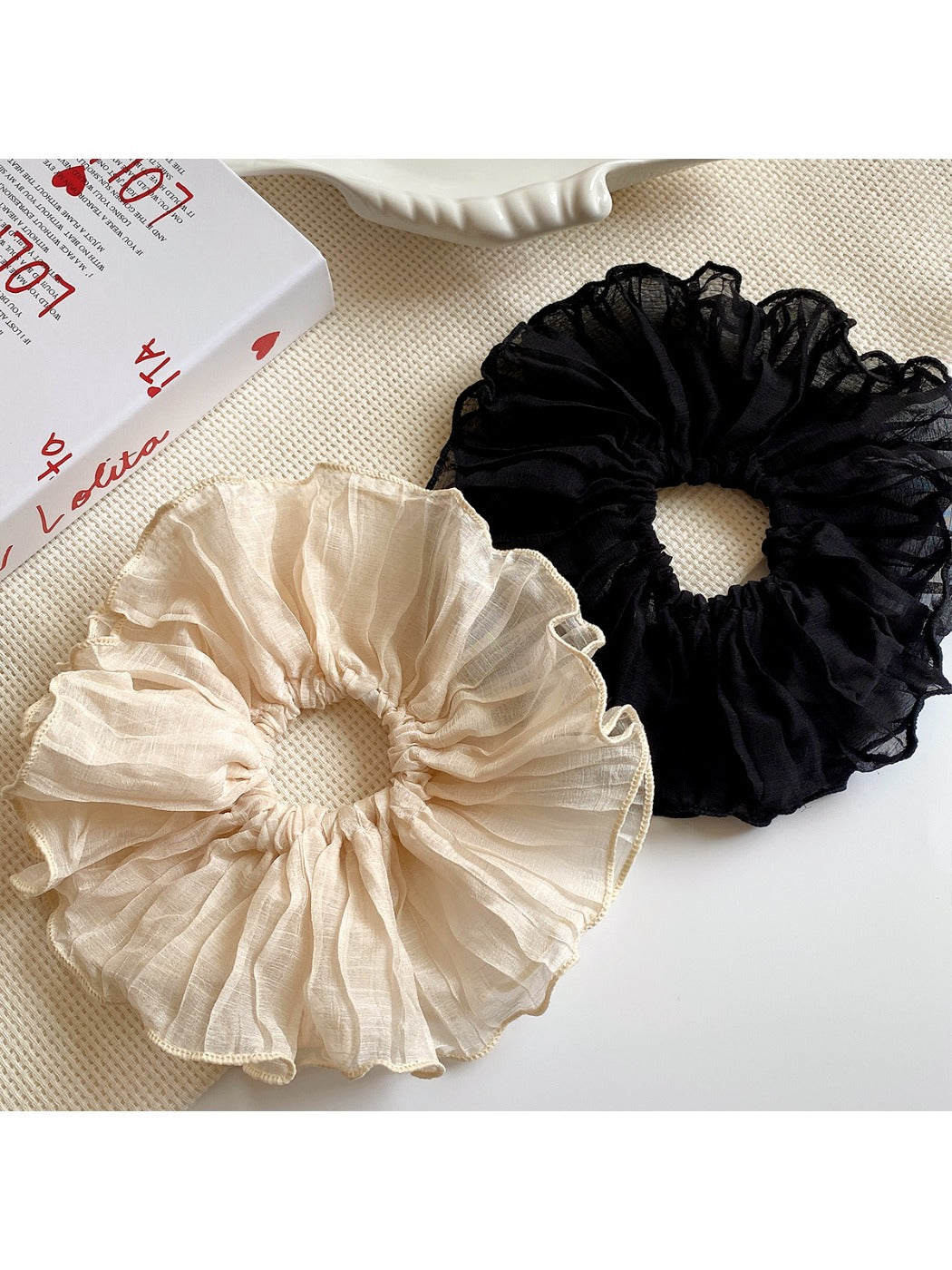 Gifty - Mesh Ruffled Scrunchie Hair Tie