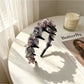 Gifty - Sheer Mesh Beaded Floral Toothed Headband